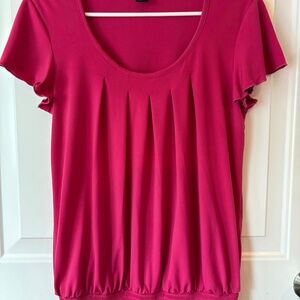 Style & Co. Raspberry Pink Flutter Sleeve Shirt, Size S
